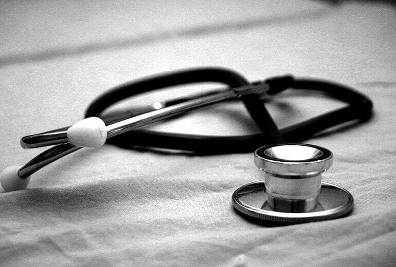 Stethoscope on bed at drug treatment center